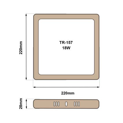 LED Stropna svjetiljka BLOCK LED/18W/230V 4200K 22x22 cm smeđa