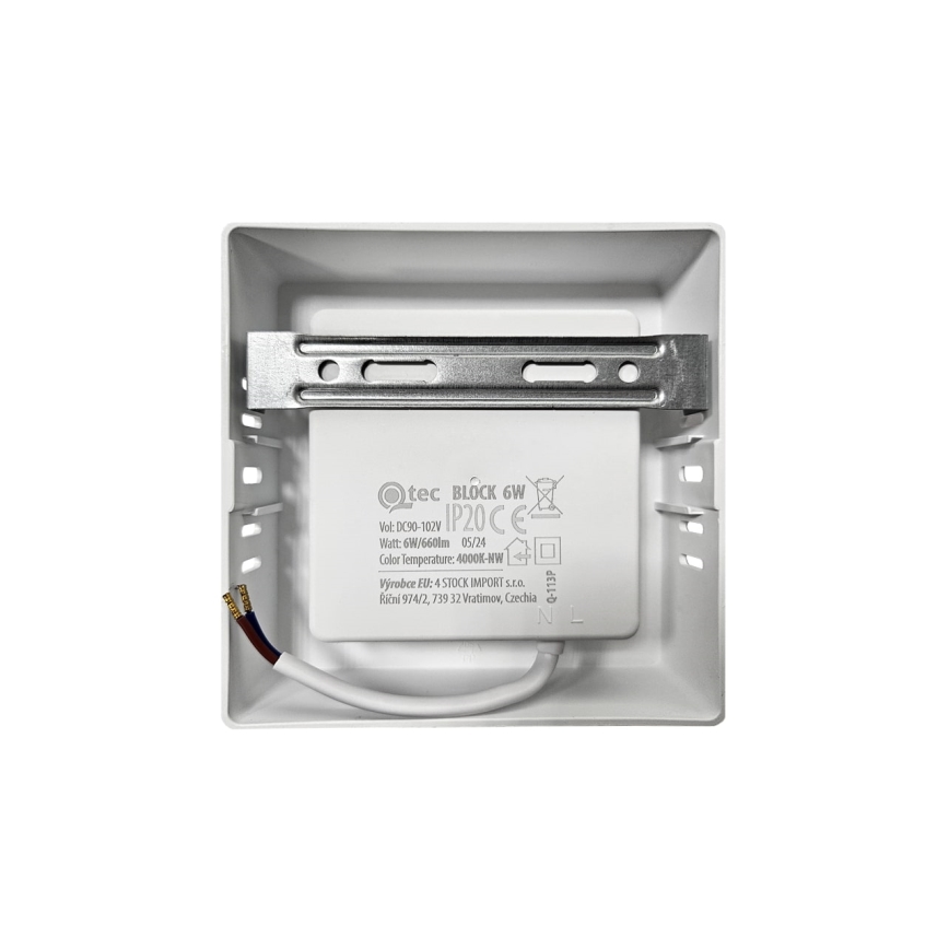 LED Stropna svjetiljka BLOCK LED/6W/230V 4000K 12x12 cm bijela