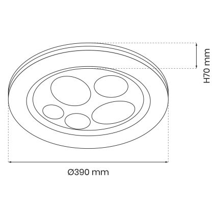 LED Dimmabilno stropno svjetlo BUBBLES LED/48W/230V + daljinski upravljač