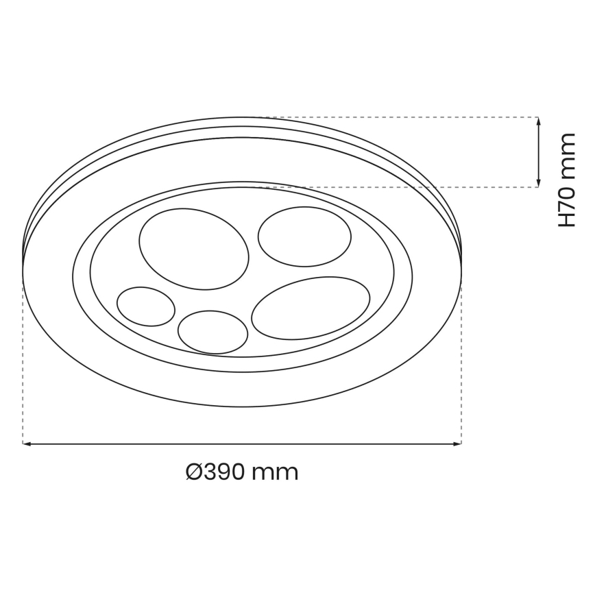 LED Dimmabilno stropno svjetlo BUBBLES LED/48W/230V + daljinski upravljač