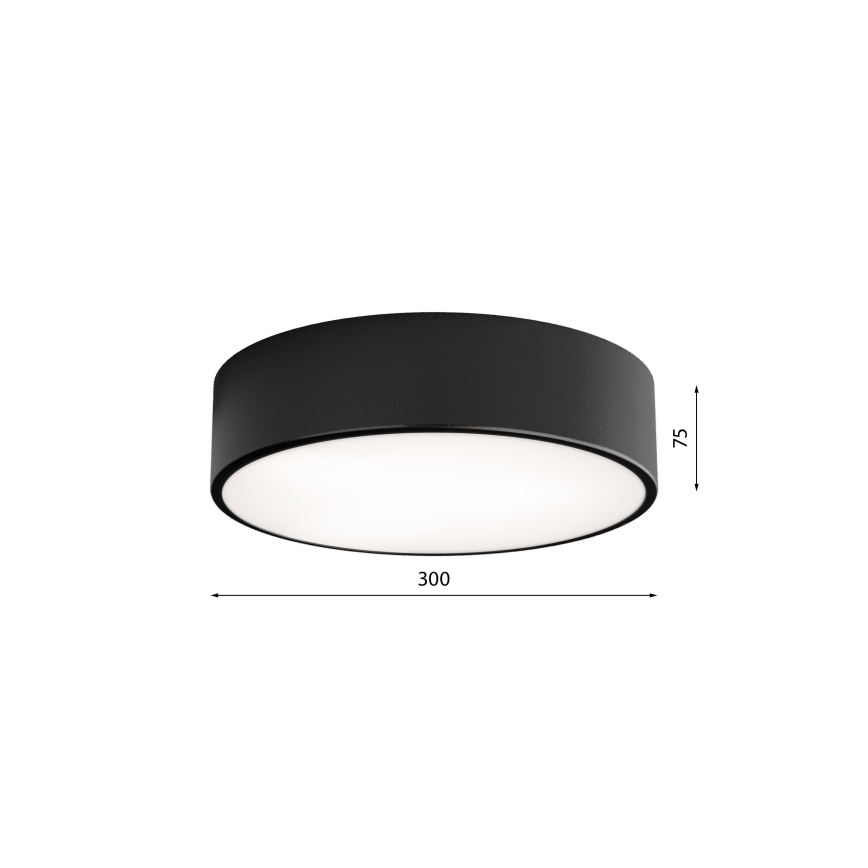 LED Stropna svjetiljka CLEO LED/24W/230V 3000K pr. 30 cm crna