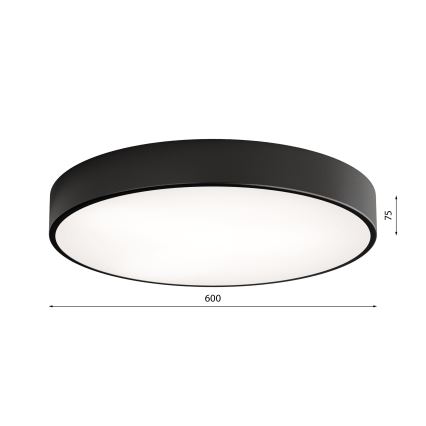 LED Stropna svjetiljka CLEO LED/69W/230V 3000K pr. 60 cm crna