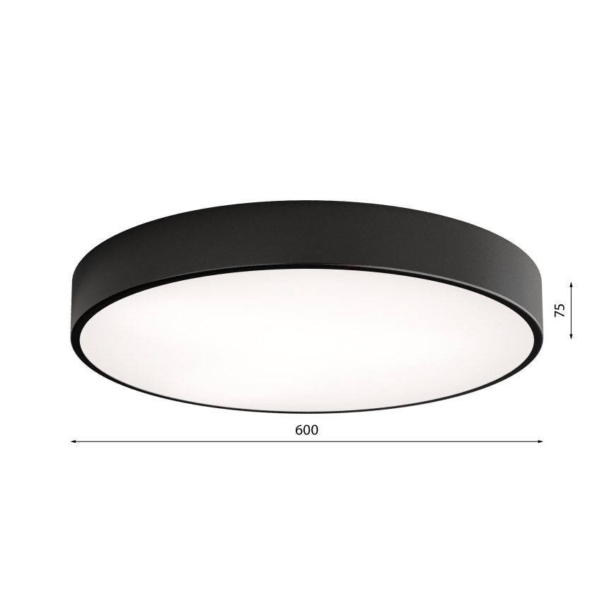 LED Stropna svjetiljka CLEO LED/69W/230V 3000K pr. 60 cm crna