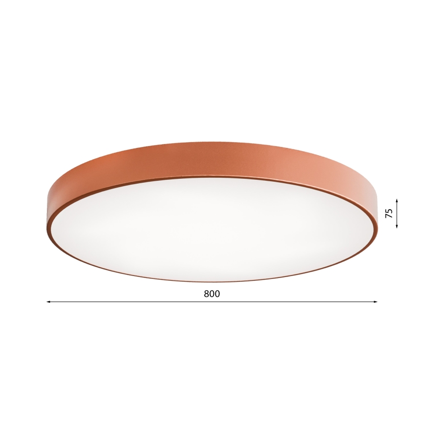 LED Stropna svjetiljka CLEO LED/96W/230V 3000K pr. 80 cm bakrena