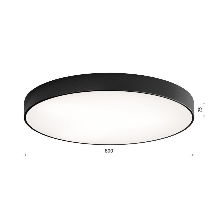 LED Stropna svjetiljka CLEO LED/96W/230V 3000K pr. 80 cm crna