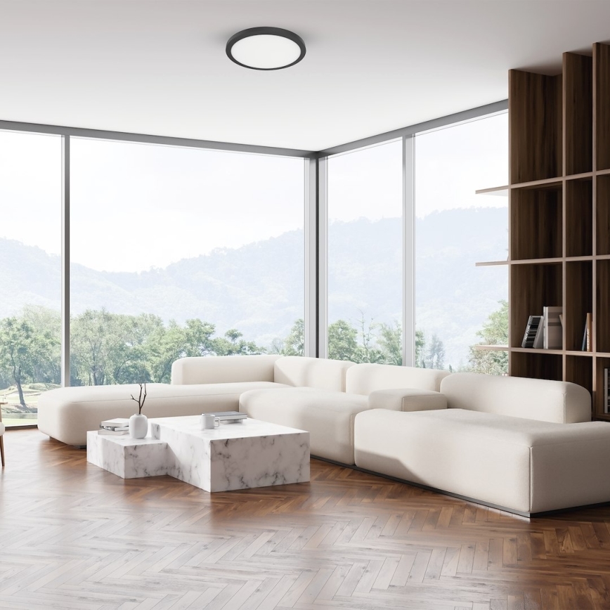 LED stropna svjetiljka EVORA LED/24W/230V 3000/4000/6000K pr. 30 cm crna