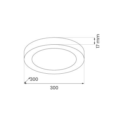 LED stropna svjetiljka EVORA LED/24W/230V 3000/4000/6000K pr. 30 cm crna
