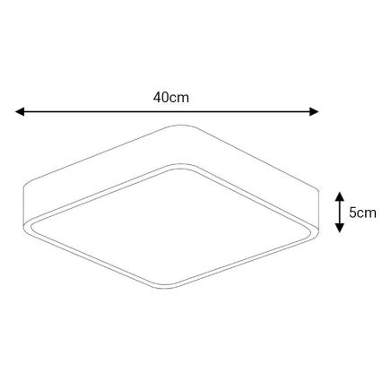 LED Stropna svjetiljka FELIZ LED/40W/230V 4000K 40x40 cm crna