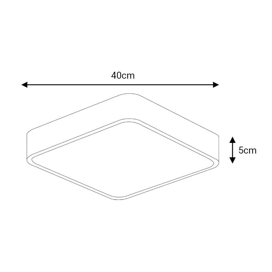 LED Stropna svjetiljka FELIZ LED/40W/230V 4000K 40x40 cm crna