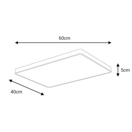 LED Stropna svjetiljka FELIZ LED/50W/230V 4000K 40x60 cm crna