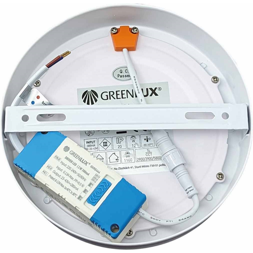 LED Stropna svjetiljka FENIX LED/12W/230V 2900/3900/5800K pr. 16,8 cm bijela