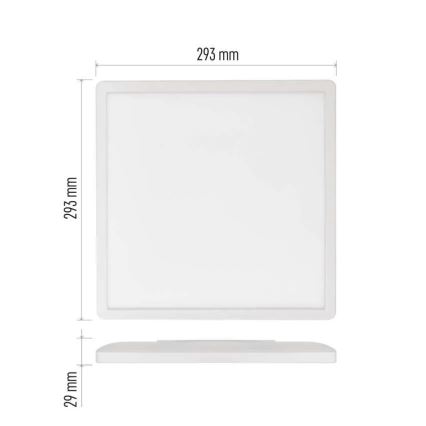 LED Stropna svjetiljka FLORI LED/18W/230V 4000K bijela 29x29 cm