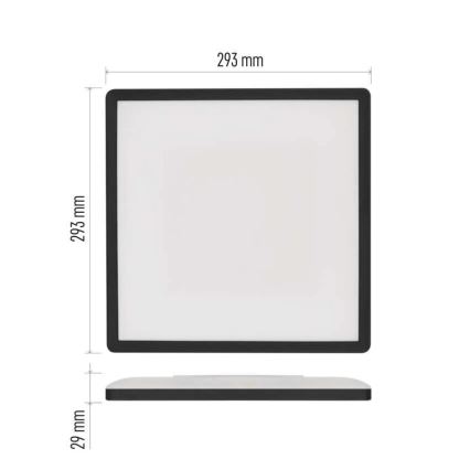 LED Stropna svjetiljka FLORI LED/18W/230V 4000K crna 29x29 cm
