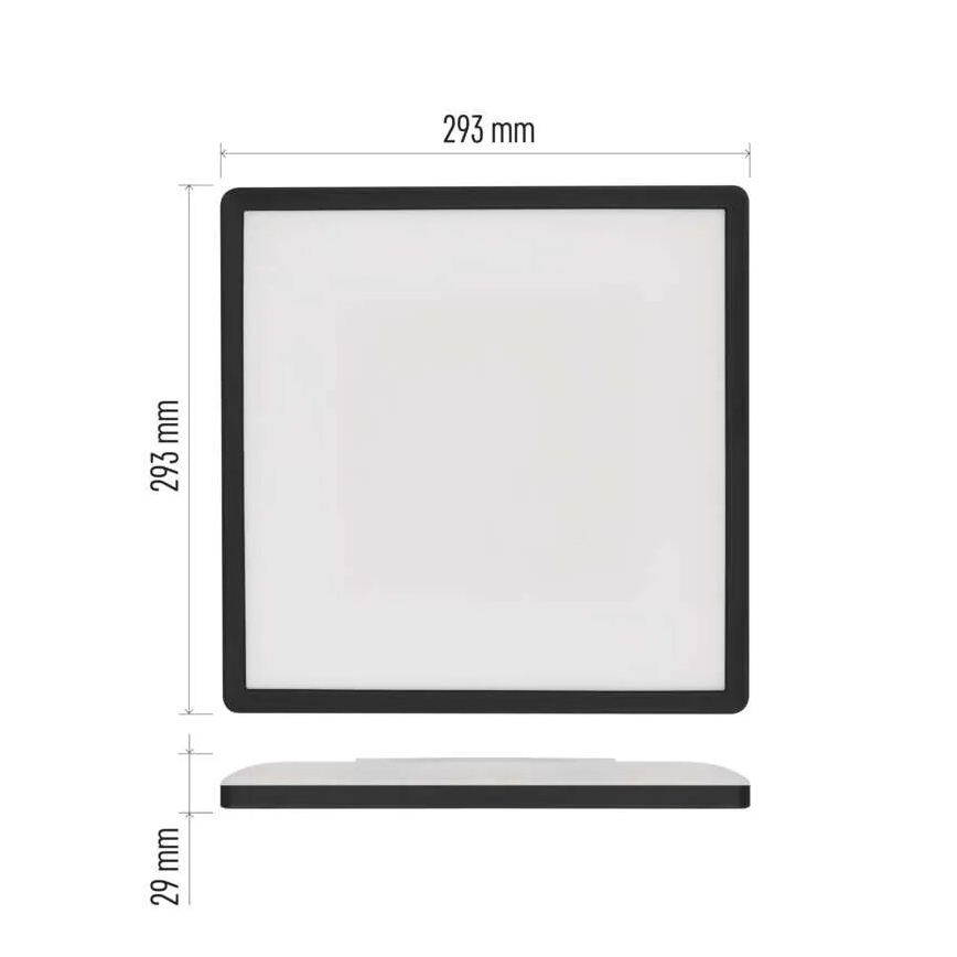 LED Stropna svjetiljka FLORI LED/18W/230V 4000K crna 29x29 cm