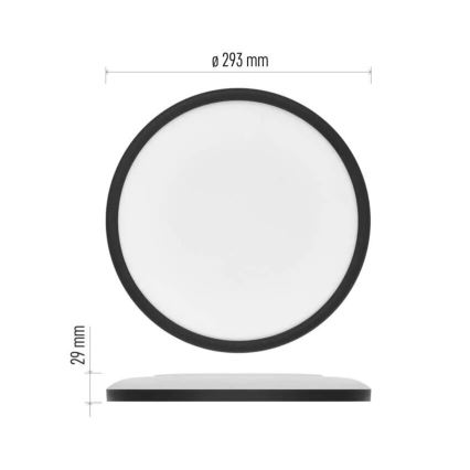 LED Stropna svjetiljka FLORI LED/18W/230V 4000K crna pr. 29 cm