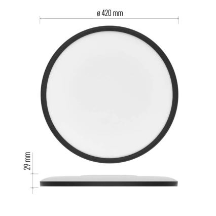LED Stropna svjetiljka FLORI LED/22W/230V 4000K crna pr. 42 cm