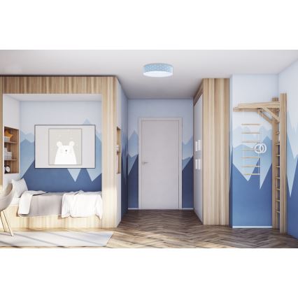 LED Dječji stropni luster GALAXY KIDS LED/24W/230V zvjezdice plava/bijela