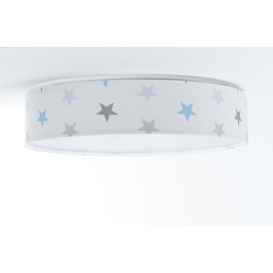 LED Dimmabilno dječje stropno svjetlo SMART GALAXY KIDS LED/24W/230V 3000-6500K zvjezdice bijela/siva/plava + daljinski upravljač