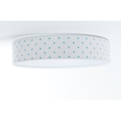 LED Stropna svjetiljka GALAXY KIDS LED/24W/230V zvjezdice bijela/tirkizna