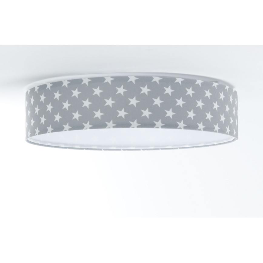 LED Stropna svjetiljka GALAXY KIDS LED/24W/230V zvjezdice siva/bijela
