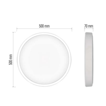 LED stropna svjetiljka s prigušivanjem GoSmart LED/45W/230V promjer 50 cm 2700-6500K Wi-Fi Tuya + daljinski upravljač