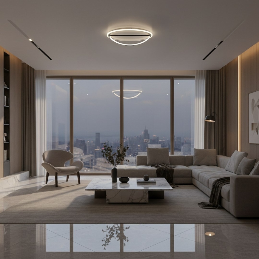 LED stropna svjetiljka HALO LED/38W/230V Ø 50 cm crna