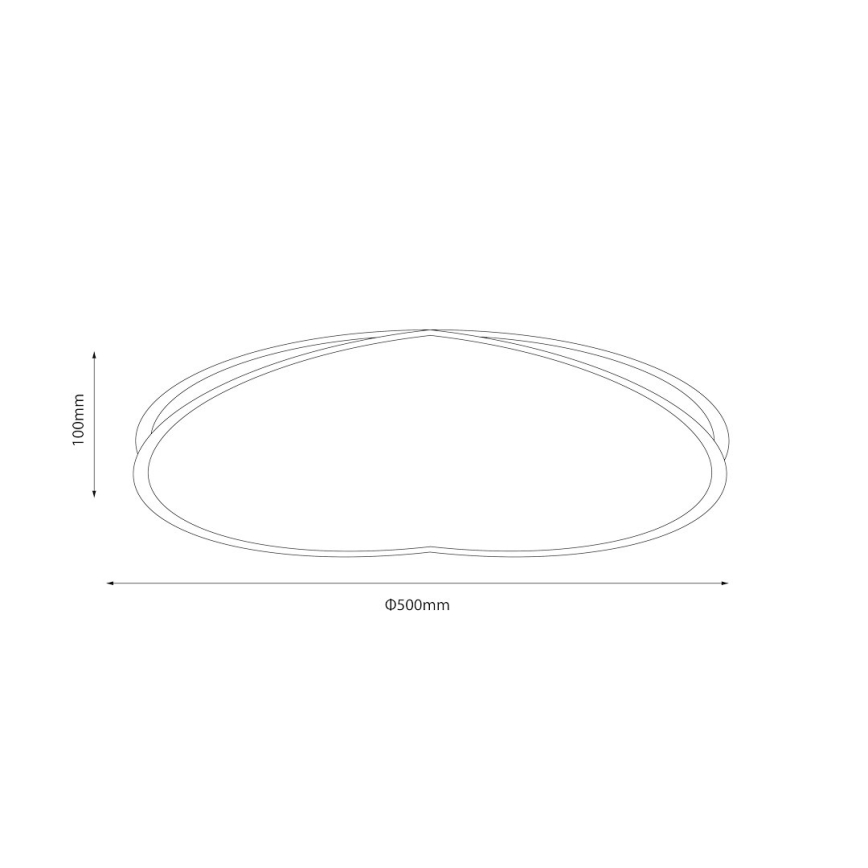 LED stropna svjetiljka HALO LED/38W/230V Ø 50 cm crna