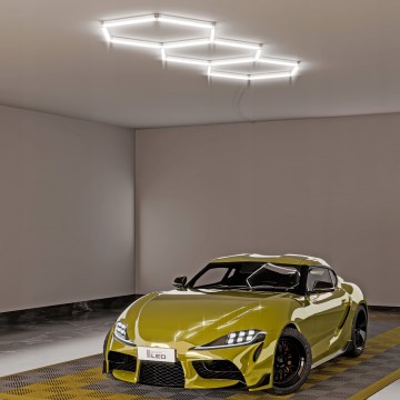 LED stropna svjetiljka HEXAGON LED/128W/85-265V 6000K 248x97 cm CRI 90 IP54 bijela