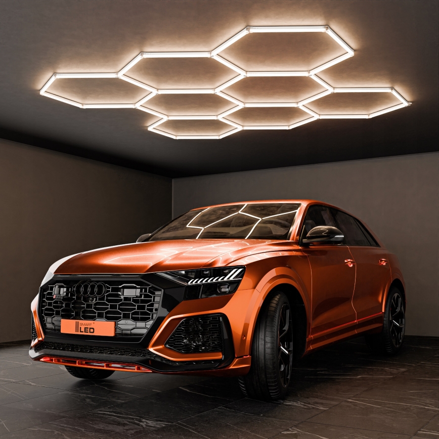 LED stropna svjetiljka HEXAGON LED/280W/85-265V 4000K 313x298 cm CRI 90 IP54 bijela