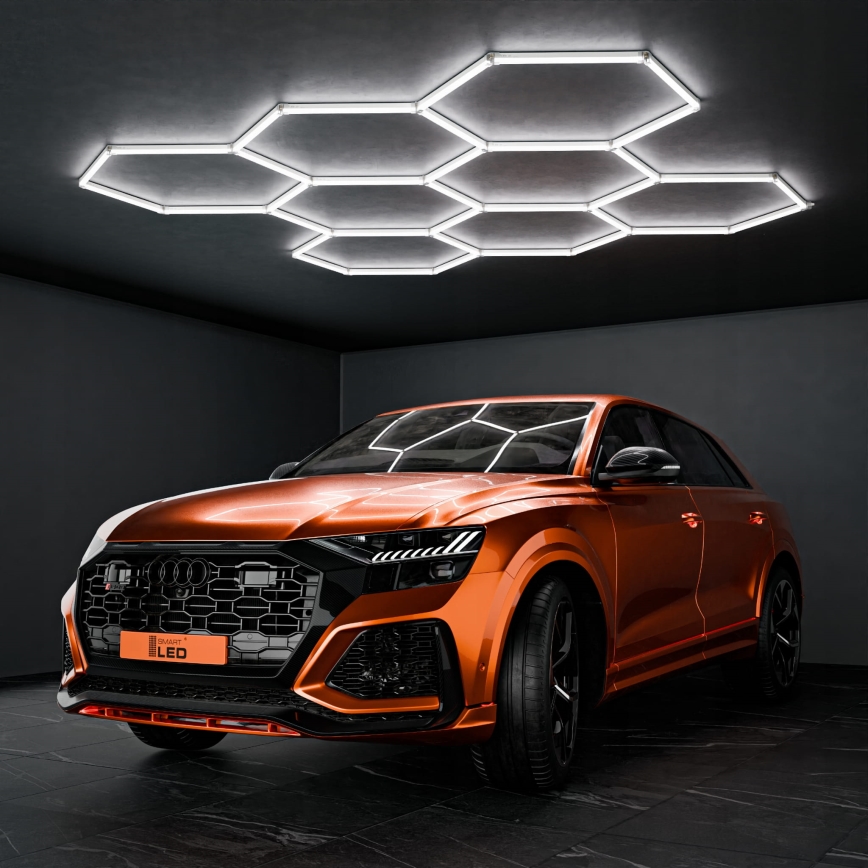 LED stropna svjetiljka HEXAGON LED/280W/85-265V 6500K 313x298 cm CRI 90 IP54 bijela