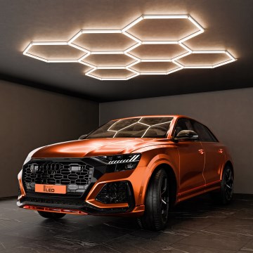 LED stropna svjetiljka HEXAGON LED/350W/85-265V 4000K 313x298 cm CRI 90 IP54 bijela