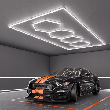 LED Stropna svjetiljka HEXAGON LED/384W/85-265V 6500K 484x243 cm CRI 90 IP54 bijela