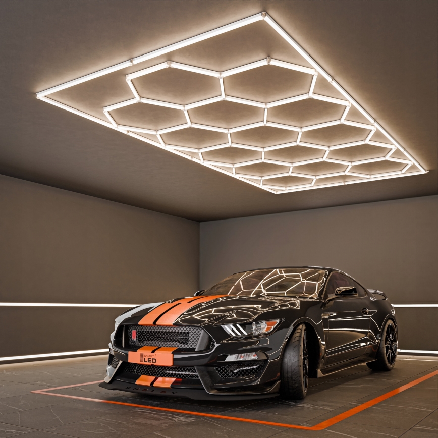 LED stropna svjetiljka HEXAGON LED/696W/85-265V 4000K 484x243 cm CRI 90 IP54 bijela