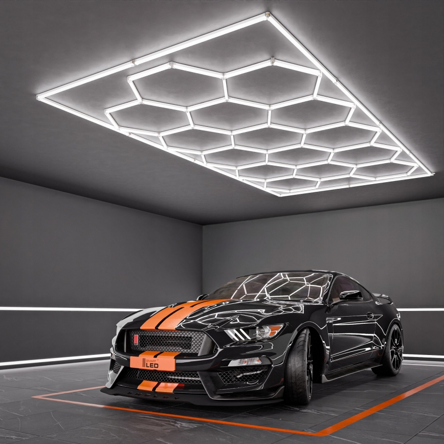 LED stropna svjetiljka HEXAGON LED/696W/85-265V 6500K 484x243 cm CRI 90 IP54 bijela