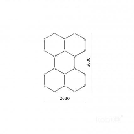 LED Stropna svjetiljka HEXLINE LED/216W/230V 6500K 208x300 cm bijela