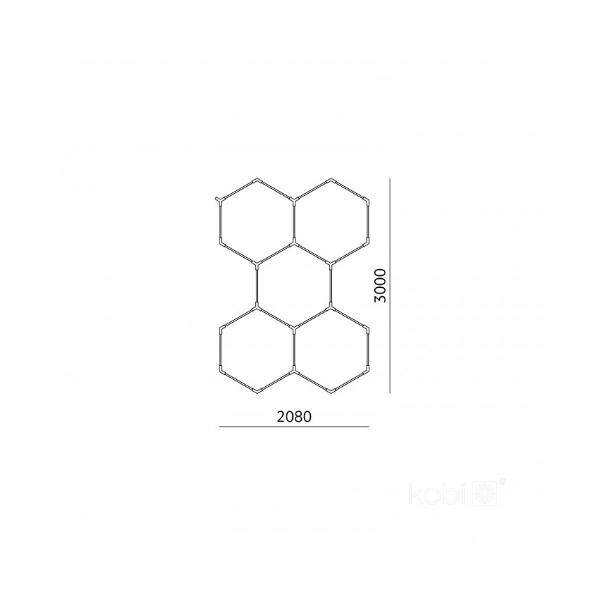 LED Stropna svjetiljka HEXLINE LED/216W/230V 6500K 208x300 cm bijela