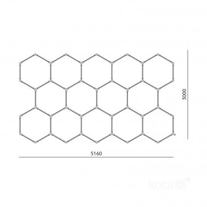 LED stropna svjetiljka HEXLINE LED/513W/230V 6500K 300x516 cm bijela