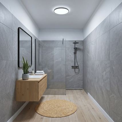 LED stropno svjetlo HUGO LED/12/18/24W/230V 3000/4000/6500K Ø 30 cm IP54 crno