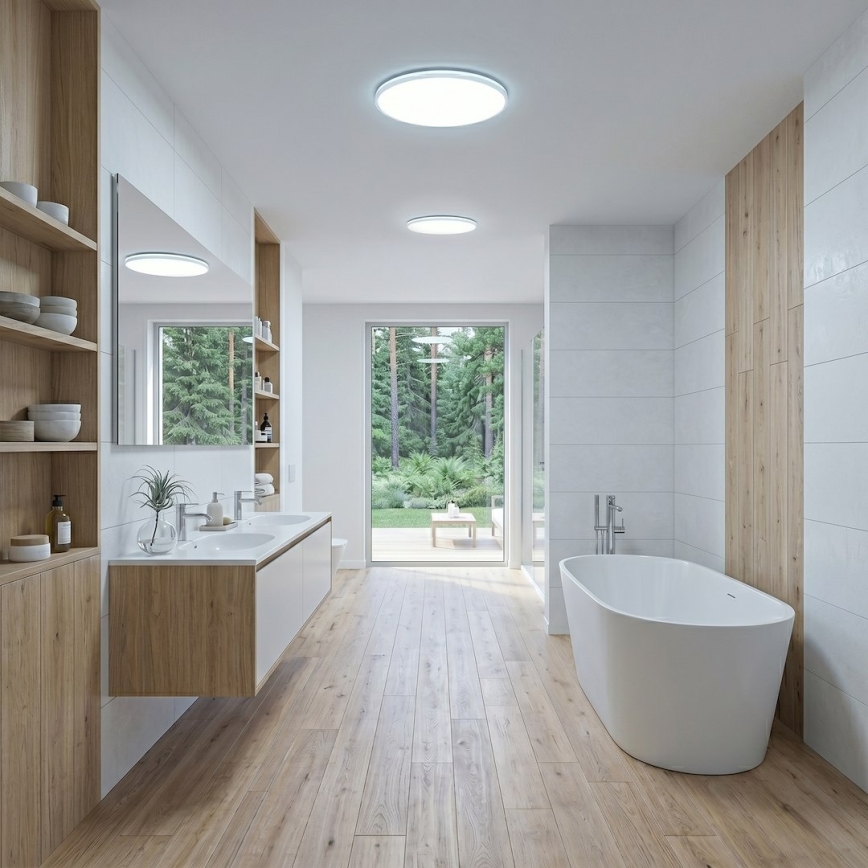 LED stropna svjetiljka HUGO LED/16/24/32W/230V 3000/4000/6500K promjer 37 cm IP54 bijela