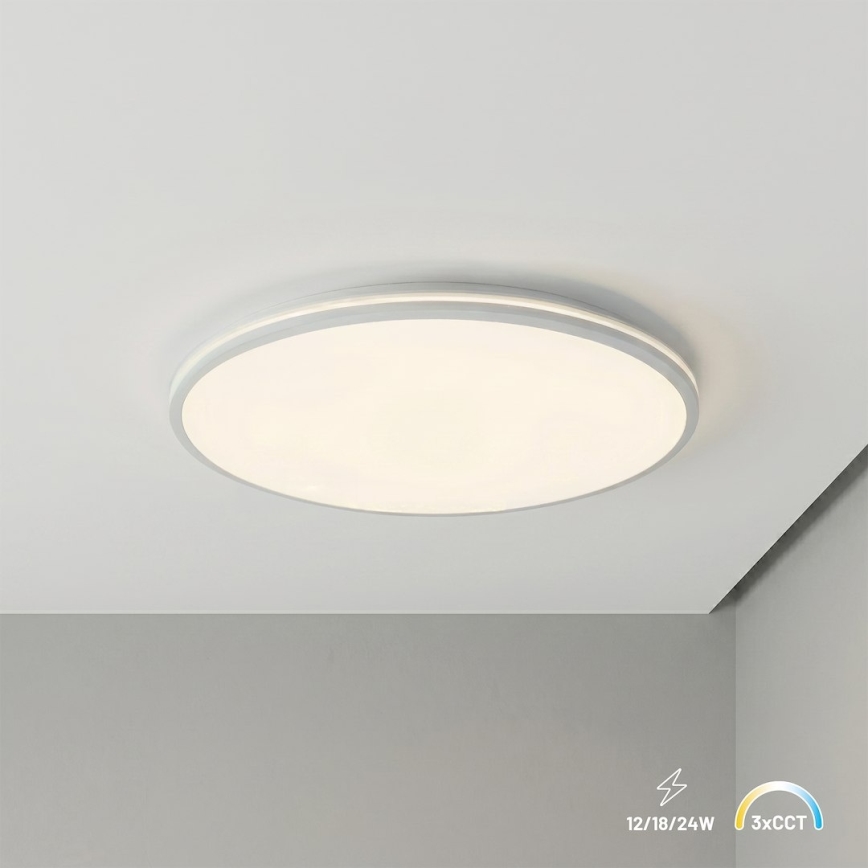 LED stropna svjetiljka HUGO LED/16/24/32W/230V 3000/4000/6500K promjer 37 cm IP54 bijela