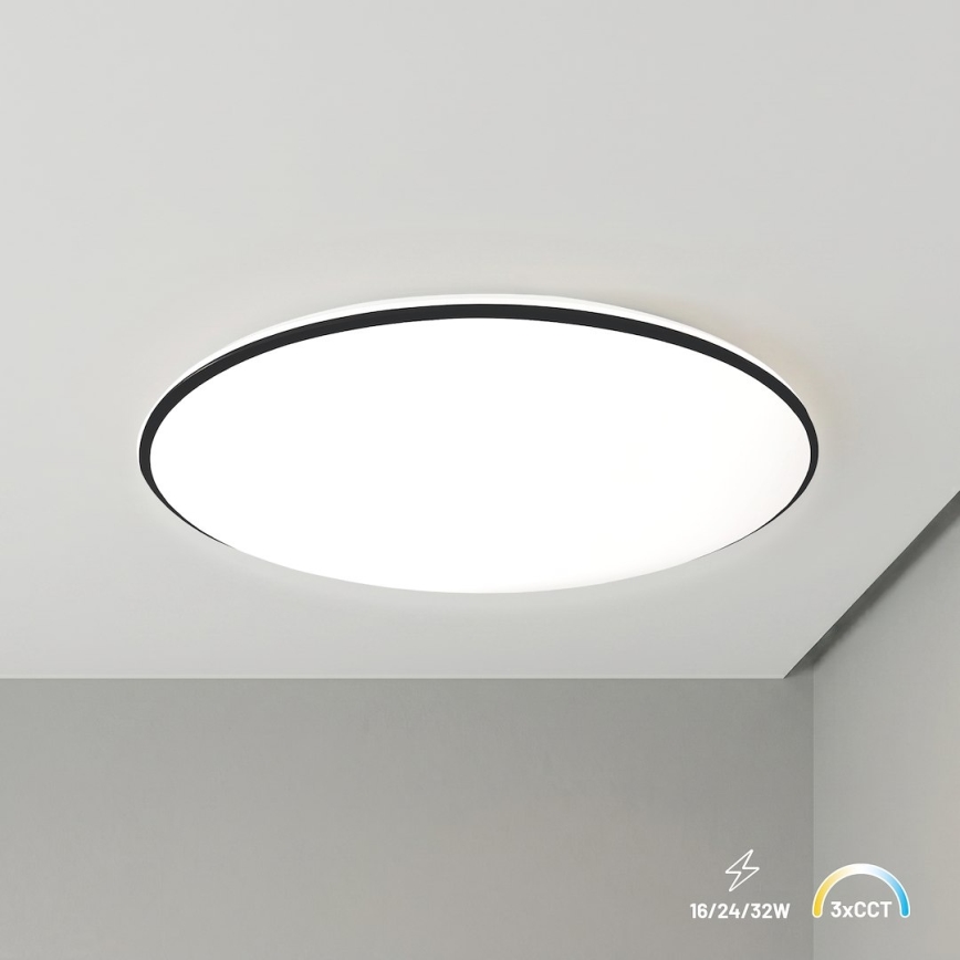 LED stropna svjetiljka HUGO LED/16/24/32W/230V 3000/4000/6500K Ø 37 cm IP54 crna