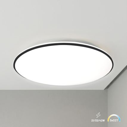 LED stropna svjetiljka HUGO LED/21/32/42W/230V 3000/4000/6500K Ø 45 cm IP54 crna
