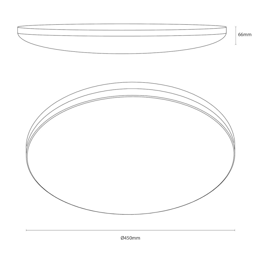 LED stropna svjetiljka HUGO LED/21/32/42W/230V 3000/4000/6500K Ø 45 cm IP54 crna
