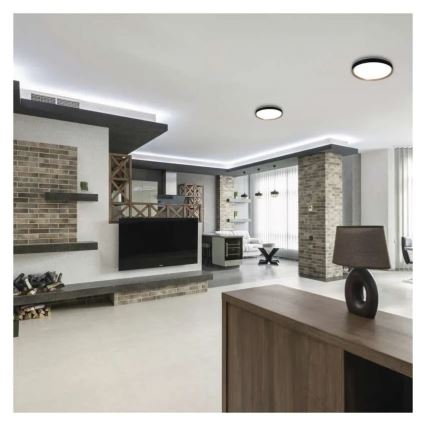 LED prigušiva stropna svjetiljka ILVI LED/30W/230V 2700-6500K Ø 40 cm crna/bež + daljinski upravljač