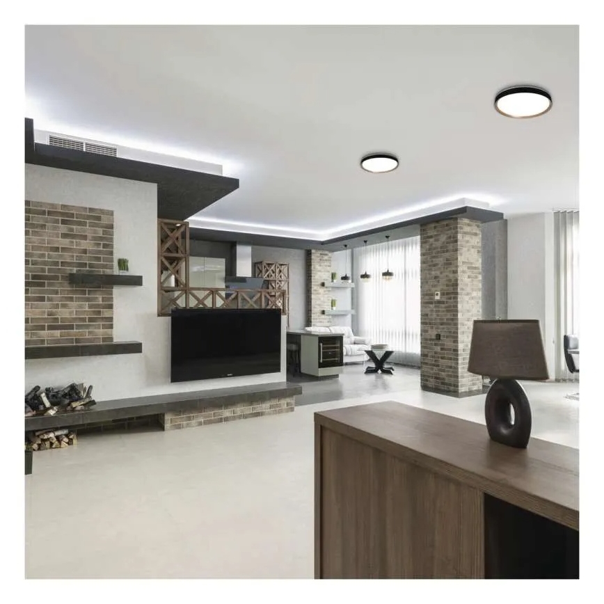 LED prigušiva stropna svjetiljka ILVI LED/30W/230V 2700-6500K Ø 40 cm crna/bež + daljinski upravljač