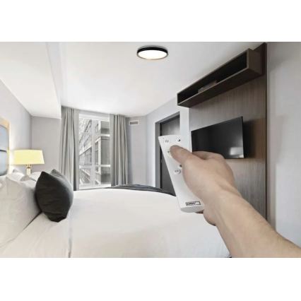 LED prigušiva stropna svjetiljka ILVI LED/30W/230V 2700-6500K Ø 40 cm crna/bež + daljinski upravljač