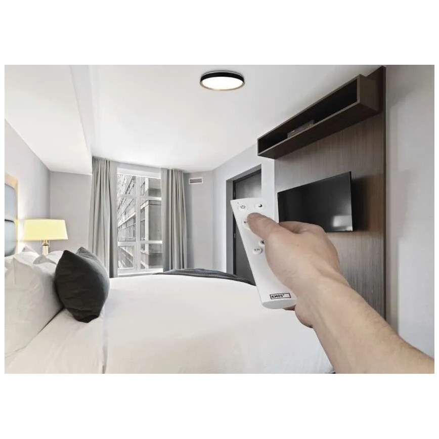 LED prigušiva stropna svjetiljka ILVI LED/30W/230V 2700-6500K Ø 40 cm crna/bež + daljinski upravljač