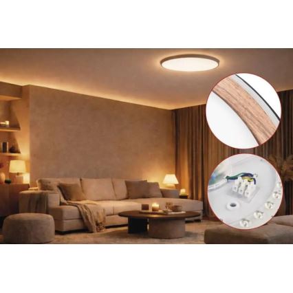 LED prigušiva stropna svjetiljka ILVI LED/30W/230V 2700-6500K Ø 40 cm crna/bež + daljinski upravljač