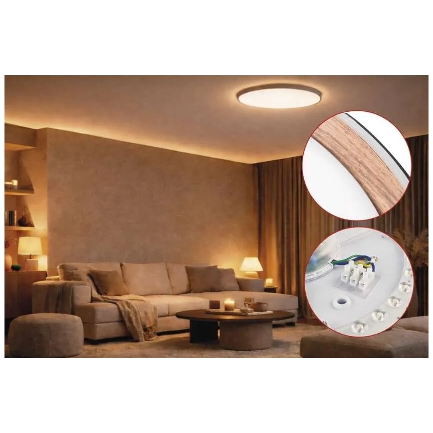 LED prigušiva stropna svjetiljka ILVI LED/30W/230V 2700-6500K Ø 40 cm crna/bež + daljinski upravljač