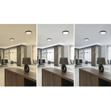 LED prigušiva stropna svjetiljka ILVI LED/30W/230V 2700-6500K Ø 40 cm crna/bež + daljinski upravljač